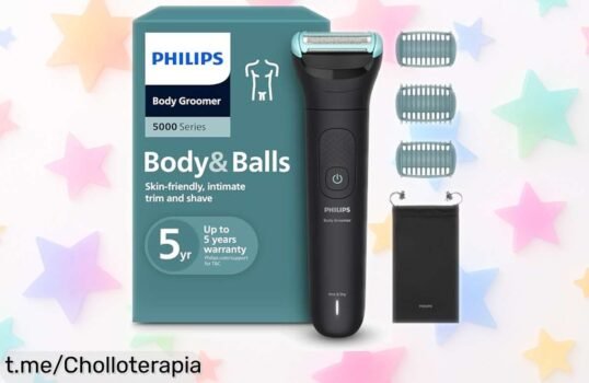 Recortadora y afeitadora corporal Philips Series 5000 BG5470/15 a precio loco, rasurado suave en la ducha ¡aprovéchala antes de que se agoten!
