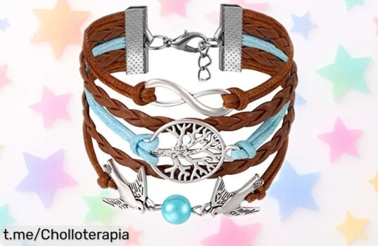 Regalazo de pulsera infinity de hilos y cuero trenzado JewelryWe: ¡super chollo con bolsa de terciopelo! Date prisa, están volando y no querrás perderte esta oportunidad.