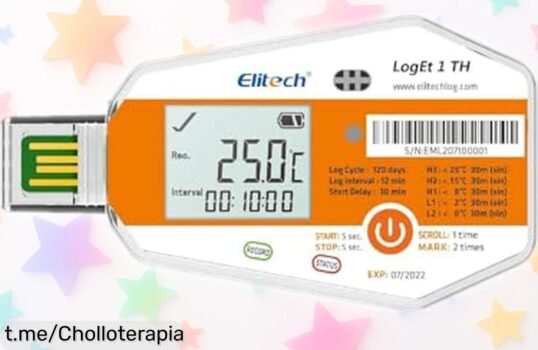Registrador de luz y temperatura Elitech LogEt, súper preciso a precio loco: controla todo desde la web y no te pierdas ni un dato. ¡Aprovecha este chollazo antes que se acabe!
