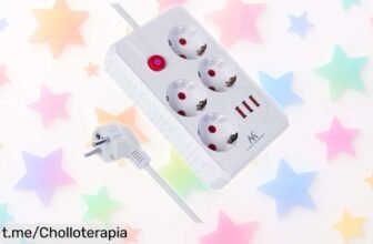 Regleta Maclean MCE393W con 4 tomas y 3 USB, un ofertón que vuela: ¡carga rápido todo lo que quieras y olvídate de líos! No te quedes sin ella, será tu mejor aliada.