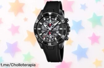 Reloj analógico Lotus para hombre, diseño clásico y cronógrafo en bonito caucho a precio bestial; esta oferta se va volando, ¡aprovéchala antes de que sea tarde!