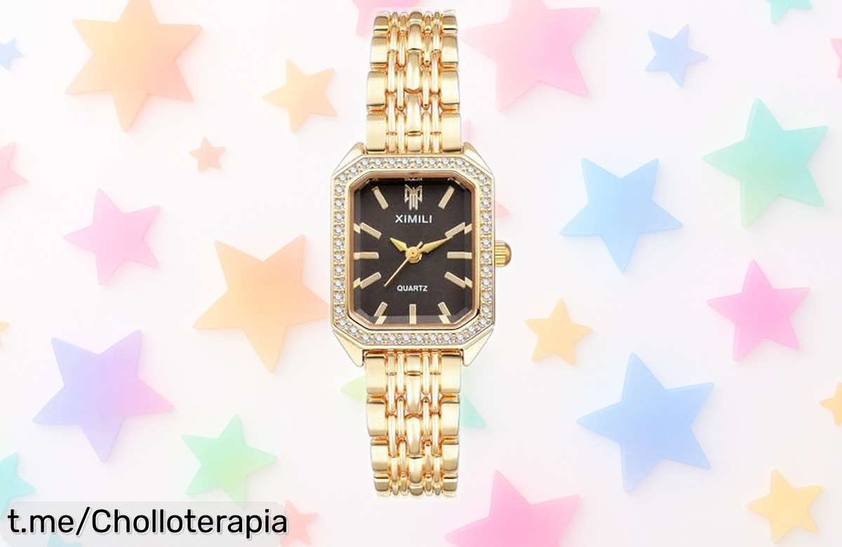 Reloj cuadrado JewelryWe para mujer, elegante y brilloso como un diamante, ¡super chollo a precio tirado con bolsa de terciopelo! No te quedes sin el tuyo.