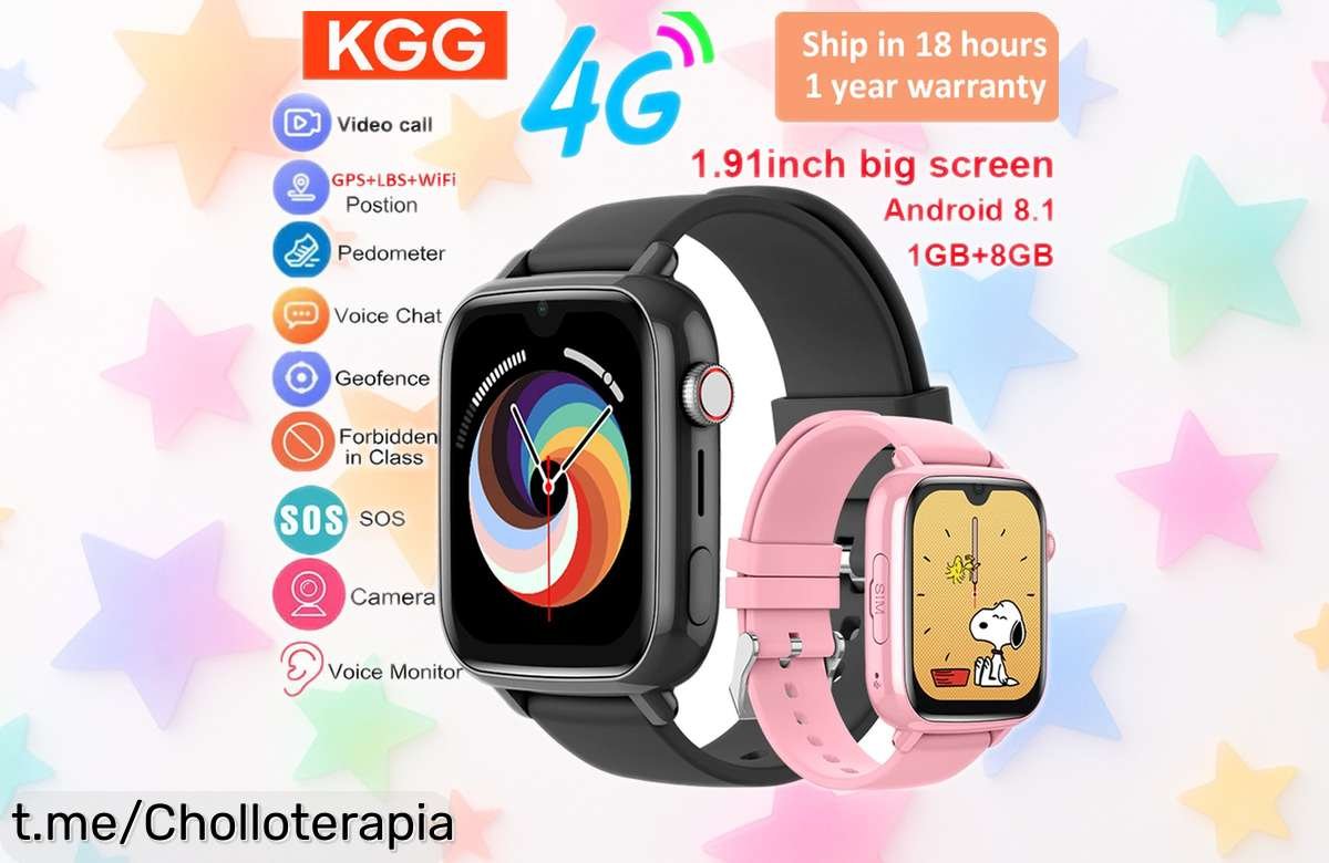 Reloj inteligente 4G para niños con GPS y videollamada ahora a precio de risa, ¡habla con ellos al instante y no te quedes sin el tuyo!