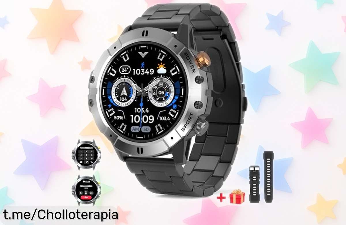 Reloj inteligente AMZSA estilo militar con pantallas HD y llamadas desde la muñeca; ¡ofertón que no puedes dejar pasar! Con él, siempre tendrás el control en tu mano.