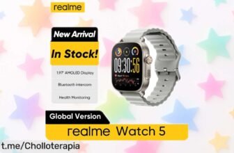 Reloj inteligente realme Watch 5 con pantalla AMOLED, GPS y batería de 14 días a precio de risa; ¡no te pierdas esta oportunidad única que desaparece rápido!