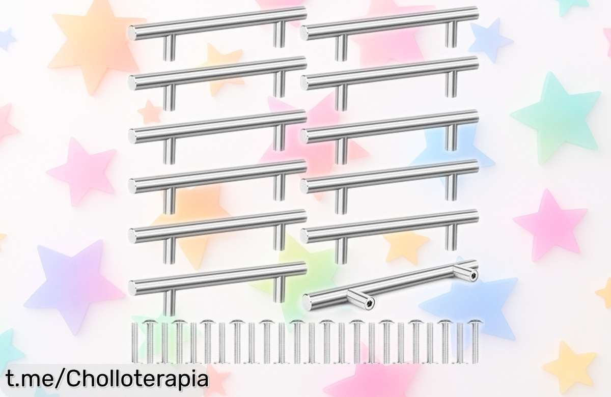 Renueva tu cocina con la tira de 10 tiradores en acero inoxidable: resistencias y estilo a un precio ridículo que no puedes dejar escapar ¡Dale ese toque nuevo a tus muebles ya!