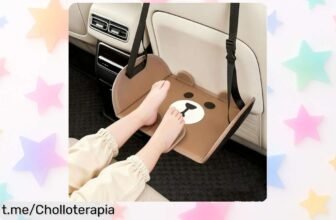 Reposapiés WEFHEF, el chollo que tu viaje necesita: ajustable y con diseño de oso para aliviar tus piernas mientras vuelas o viajas en coche. ¡No dejes que se agoten!