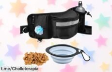 Riñonera para pasear al perro XRPRPX con cuenco plegable y 4 bolsillos, ¡ha bajado de precio! Aprovecha este ofertón antes que se agote y lleva a tu mejor amigo siempre preparado.