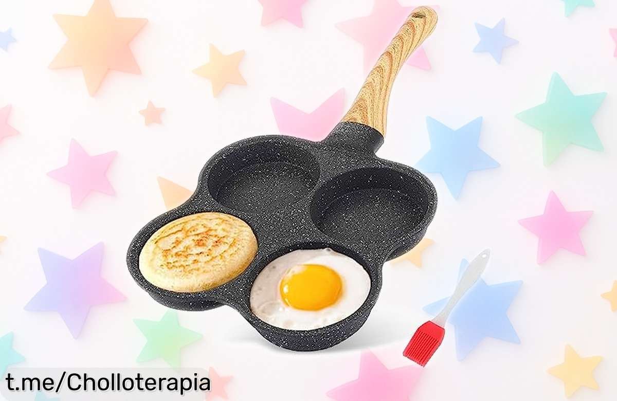 Sartén antiadherente de aluminio para 4 huevos y tortitas, con rebaja increíble: disfruta cocinando sin líos ni complicaciones ¡Hazte con ella antes de que sea tarde!
