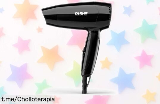 Secador de pelo plegable YASHE con 1200W, ligero y portátil: ¡recoge tu descuentazo ahora y luce peinados perfectos donde quieras!