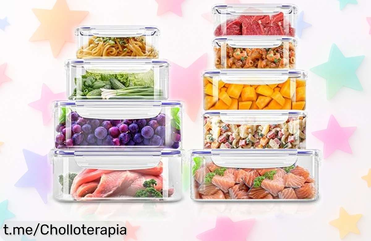 Set de 18 envases herméticos KICHLY para guardar comida, increíble precio loco que no puedes dejar escapar: ¡organiza tu nevera y disfruta sin derrames ya!