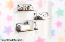 Set de 3 estantes flotantes EUGAD estilo vintage a precio loco; ordena tus paredes con estilo y aprovecha esta oferta antes que se agote, ¡no te quedes sin ellos!