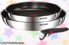 Set de 3 sartenes antiadherentes Tefal Ingenio Cook Eat a un precio increíble que no puedes dejar pasar, ¡dale un giro a tu cocina y disfruta cada receta como nunca!