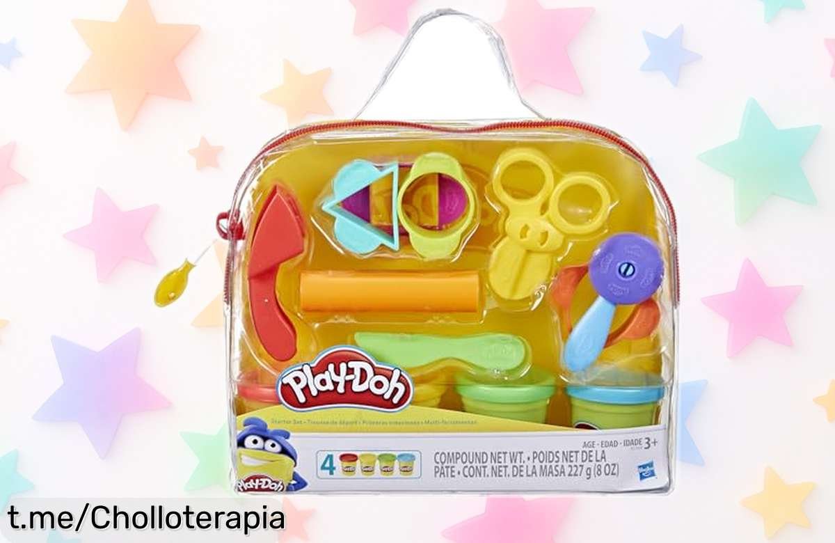 Set de plastilina PlayDoh Primeras Creaciones con 12 herramientas y 6 botes para que los peques desarrollen su imaginación a un precio loco, ¡la diversión está asegurada!