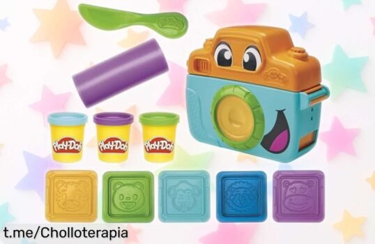Set de plastilina PlayDoh con avión y sellos de animales, ¡ofertón que vuela! Decora, crea y juega mientras desarrollas habilidades en tus peques al mejor precio. ¿Te lo vas a perder?
