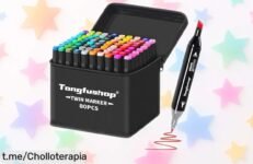 Set de rotuladores dobles con 80 colores vibrantes Tongfushop a precio loco, ideal para desatar tu creatividad. ¡No dejes escapar esta oferta excepcional y pinta tus sueños hoy mismo!
