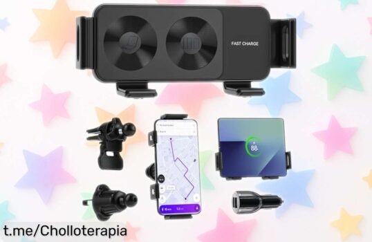 Soporte de coche Olycism con carga inalámbrica rápida, ¡nueva rebaja increíble! Gira fácil y sujeta tu móvil seguro. No te lo pierdas, esta ganga se va volando.