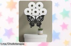 Soporte de papel higiénico mariposa Wigag, práctico y decorativo a un precio de escándalo, ¡haz que tu baño brille antes que se acabe!