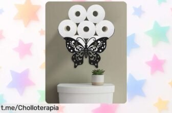 Soporte de papel higiénico mariposa Wigag, práctico y decorativo a un precio de escándalo, ¡haz que tu baño brille antes que se acabe!
