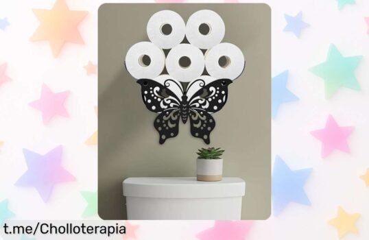 Soporte de papel higiénico mariposa Wigag, práctico y decorativo a un precio de escándalo, ¡haz que tu baño brille antes que se acabe!