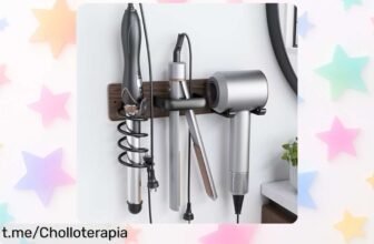 Soporte de pared 3 en 1 Tindbea para secador, plancha y rizador: una super oferta que hará volar tu desorden. ¡No te quedes sin el tuyo antes de que desaparezca!