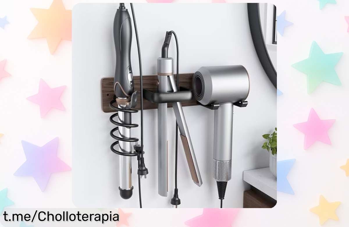 Soporte de pared 3 en 1 Tindbea para secador, plancha y rizador: una super oferta que hará volar tu desorden. ¡No te quedes sin el tuyo antes de que desaparezca!