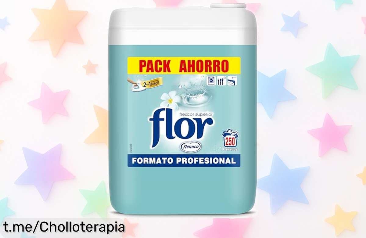 Suavizante Flor profesional con aroma Nenuco: ¡Botella gigante de 250 dosis a precio loco! No te pierdas este chollazo que dejará tu ropa fresca y suave como nunca.