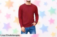 Suéter básico de punto iClosam para hombre a un precio loco que no se repite, ¡no te quedes sin el tuyo y luce increíble en cualquier ocasión!