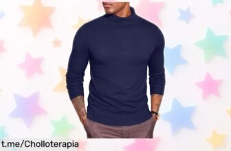 Suéter de cuello alto COOFANDY, el ofertón ideal para lucir con estilo y afrontar el frío cómodamente. ¡No dejes pasar este chollo y vístete bien ya!