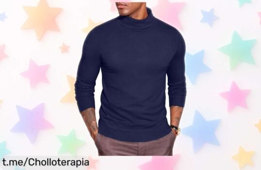 Suéter de cuello alto COOFANDY, el ofertón ideal para lucir con estilo y afrontar el frío cómodamente. ¡No dejes pasar este chollo y vístete bien ya!