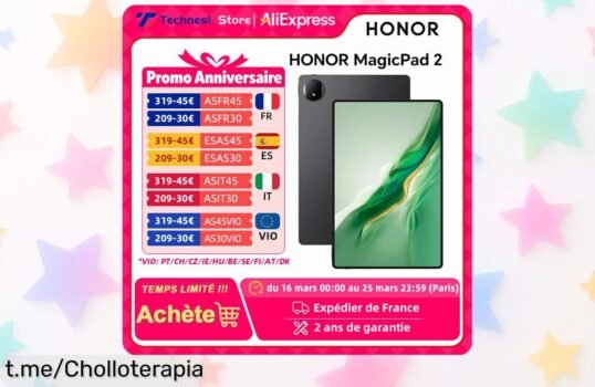 Tablet HONOR MagicPad 2 con pantalla OLED y batería bestia, precio de risa por tiempo limitado: no te quedes sin la tuya y disfruta cada momento al máximo.
