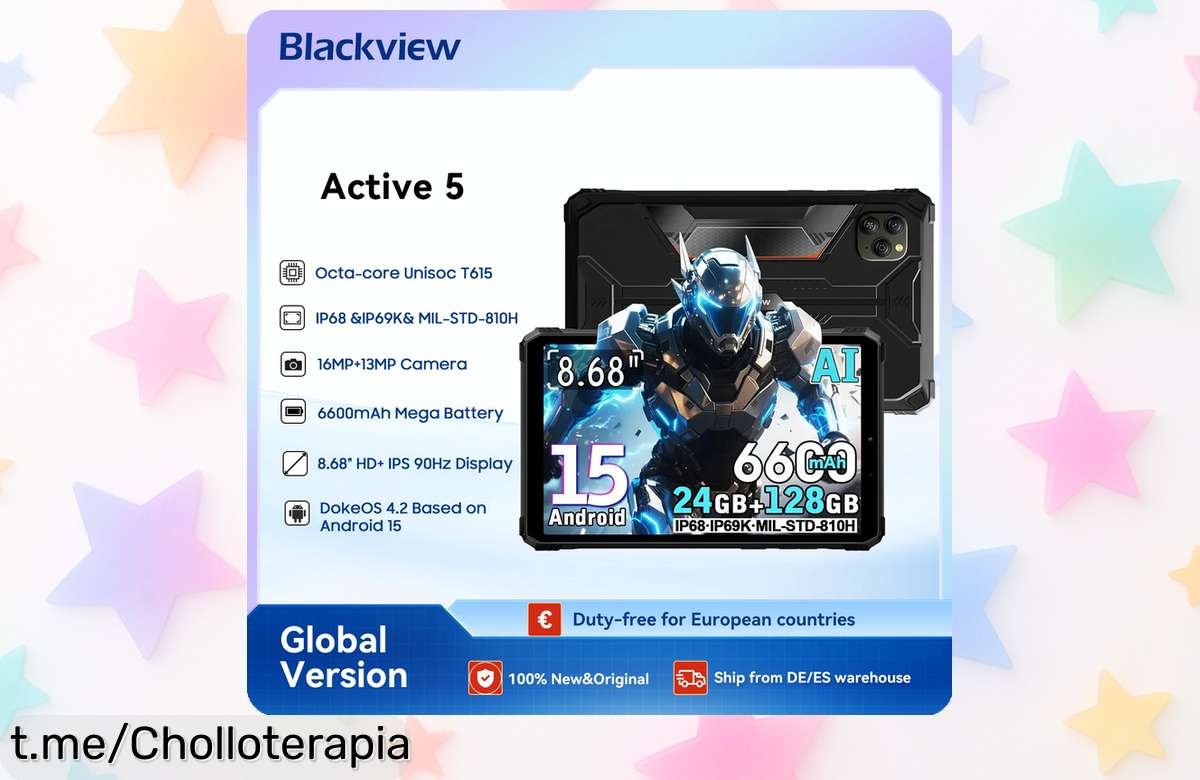 Tablet resistente e impermeable Blackview Active 5: ¡precio de risa y batería enorme! Aprovecha este chollazo antes de que vuelen las unidades.
