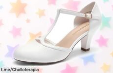 Tacones DREAM PAIRS con correa en el tobillo, diseño vintage y brillantes a precio loco que se agotan volando; ¡no dejes pasar esta oportunidad única para lucir increíble!