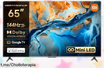 Tele 65” Xiaomi TV S Mini casi sin bordes, calidad 4K a 144Hz y brillo brutal de 1200 nits ¡Esta oferta increíble no se repetirá! Disfruta la emoción del gaming ya mismo.