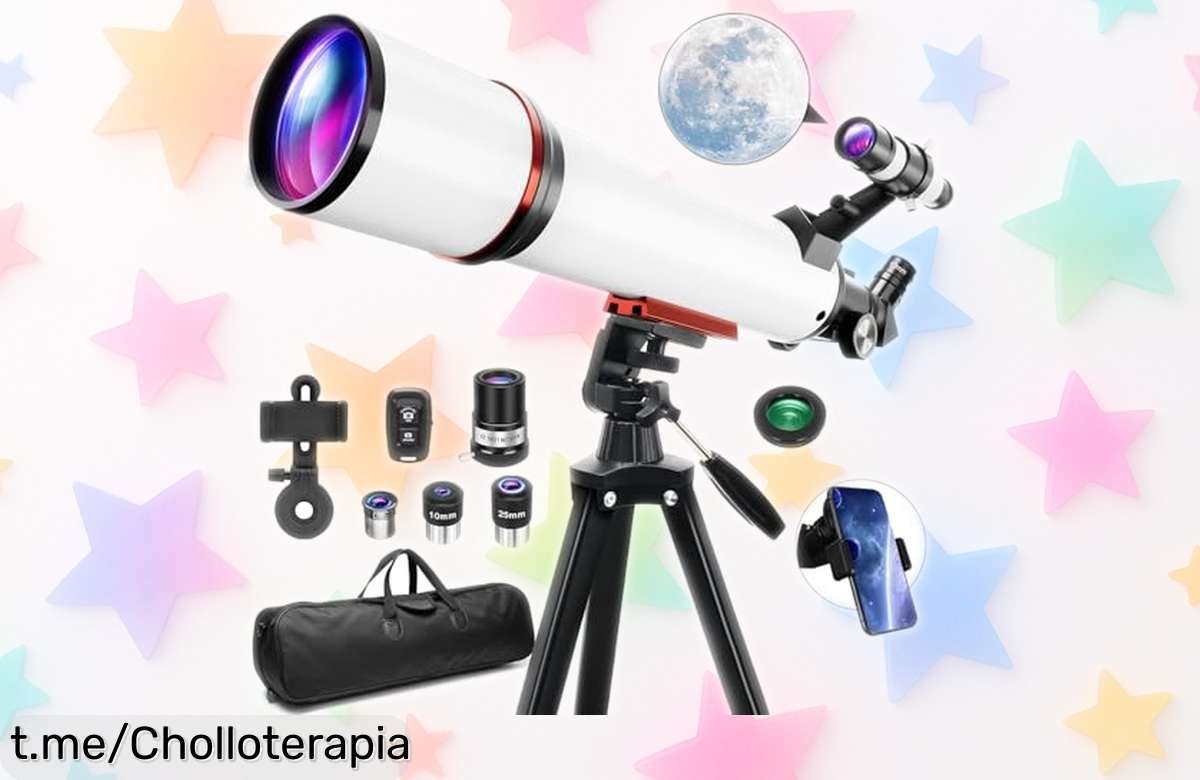 Telescopio astronómico portátil para niños y adultos, chollo irresistible con imágenes nítidas que te llevarán a explorar planetas desde casa. ¡No dejes pasar esta oportunidad única!