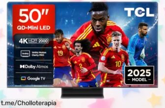 Televisión 50 QD Mini LED 4K HDR Premium de TCL, imagen increíble y colores vibrantes. ¡Bajada de precio tremenda que no querrás dejar pasar!