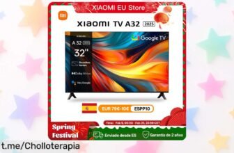 Televisión Xiaomi de 32” con sonido de cine a un precio loco que se va volando, ¡no pierdas la oportunidad de llevarla a casa ya y disfrutar del mejor entretenimiento!