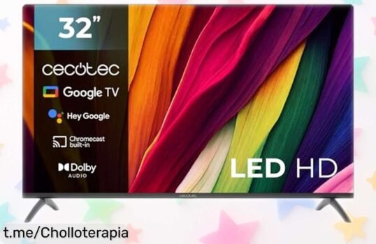 Televisor LED de 32” con Google TV, Dolby y Chromecast a precio de escándalo, ¡el mejor plan para tus horas de ocio! No te quedes sin el tuyo antes que desaparezca.