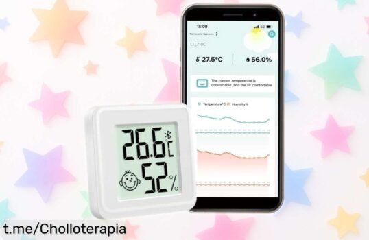 Termómetro higrómetro digital Flintronic con Bluetooth, ¡mide temperatura y humedad desde tu móvil! Precio de escándalo que vuela, no te lo pierdas.