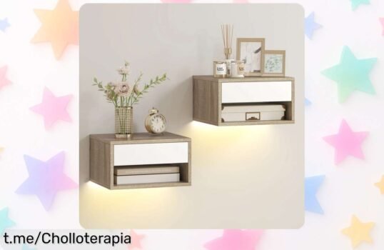 Transforma tu habitación con las mesitas de noche flotantes HOMCOM: ¡luz LED RGB y descuentazo irresistible solo hasta agotar existencias!