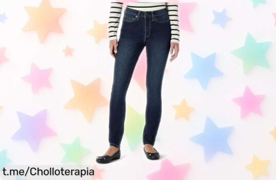 Vaqueros ceñidos muy elásticos de tiro medio Amazon Essentials, tirado de precio ahora mismo ¡no los dejes escapar y resalta tu figura ya!