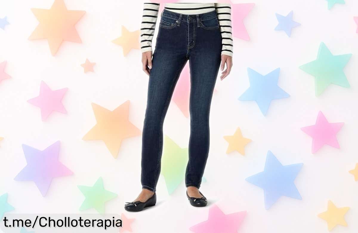 Vaqueros ceñidos muy elásticos de tiro medio Amazon Essentials, tirado de precio ahora mismo ¡no los dejes escapar y resalta tu figura ya!