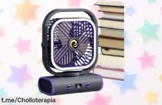 Ventilador de escritorio recargable a un precio que no cuadra: refrescate en 6 horas sin ruido y con oscilación. ¡No pierdas esta oferta, vuela rápido!