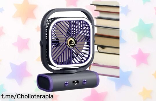 Ventilador de escritorio recargable a un precio que no cuadra: refrescate en 6 horas sin ruido y con oscilación. ¡No pierdas esta oferta, vuela rápido!