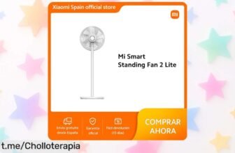Ventilador de pie Xiaomi Mi Smart Standing Fan 2 Lite, ¡súper chollo! Refresca hasta 12 metros y ahora con un descuentazo para combatir el calor. ¡No te lo pierdas!