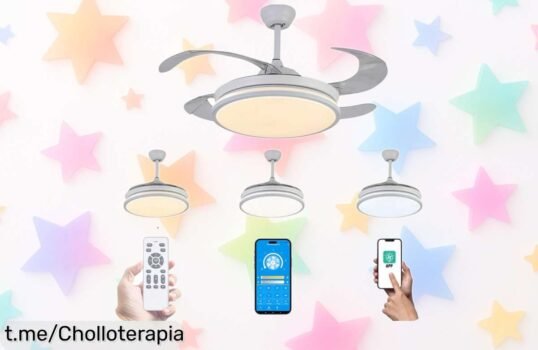 Ventilador de techo con luz LED y mando a distancia, ¡ofertón que rebaja su precio a un chollo! Disfruta del clima ideal en casa, corre antes que se agote esta oportunidad.