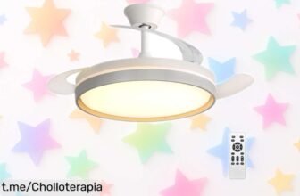Ventilador de techo con luz LED y mando a distancia premium, precio escándalo que volará rápidamente: ¡disfruta de la brisa sin moverte ya!