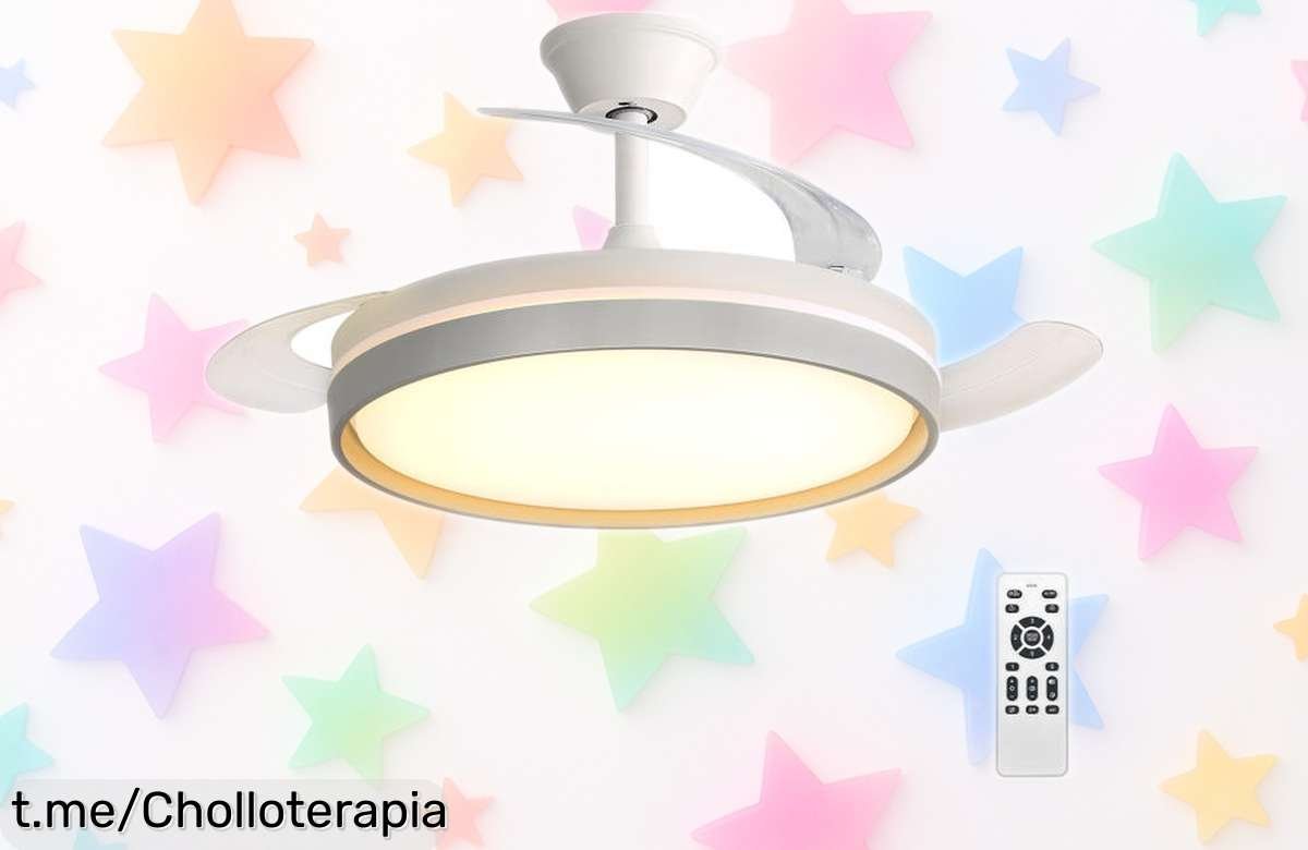 Ventilador de techo con luz LED y mando a distancia premium, precio escándalo que volará rápidamente: ¡disfruta de la brisa sin moverte ya!