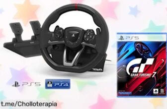 Volante con pedales para PS4/PS5 y Gran Turismo 7: ¡Experimenta la velocidad sin lag a un precio de ganga! ¡No quedarán muchos, consigue el tuyo ya antes de que desaparezcan!