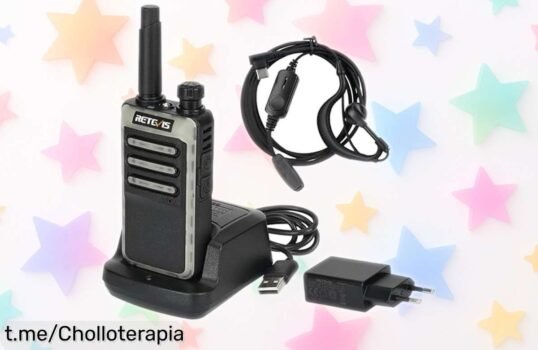 Walkie talkie profesional Retevis RB666 con carga rapidísima y manos libres a un precio loco, ¡no dejes pasar este ofertón imperdible que te acerca a los tuyos!